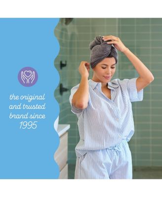 Microfiber Hair Towel Wrap, 2-Pack – Quick-dry turban for all hair types perfect for travel, home, women, men & kids