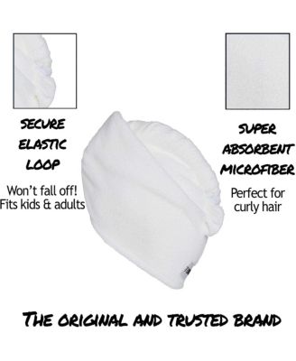 Microfiber Hair Towel Wrap, 2-Pack – Quick-dry turban for all hair types perfect for travel, home, women, men & kids