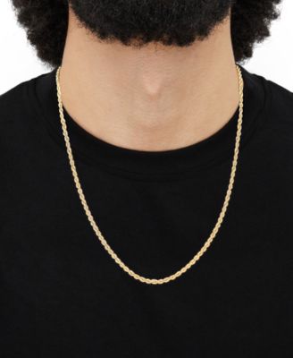 Glitter Rope Chain 24" Necklace in 10k Yellow Gold