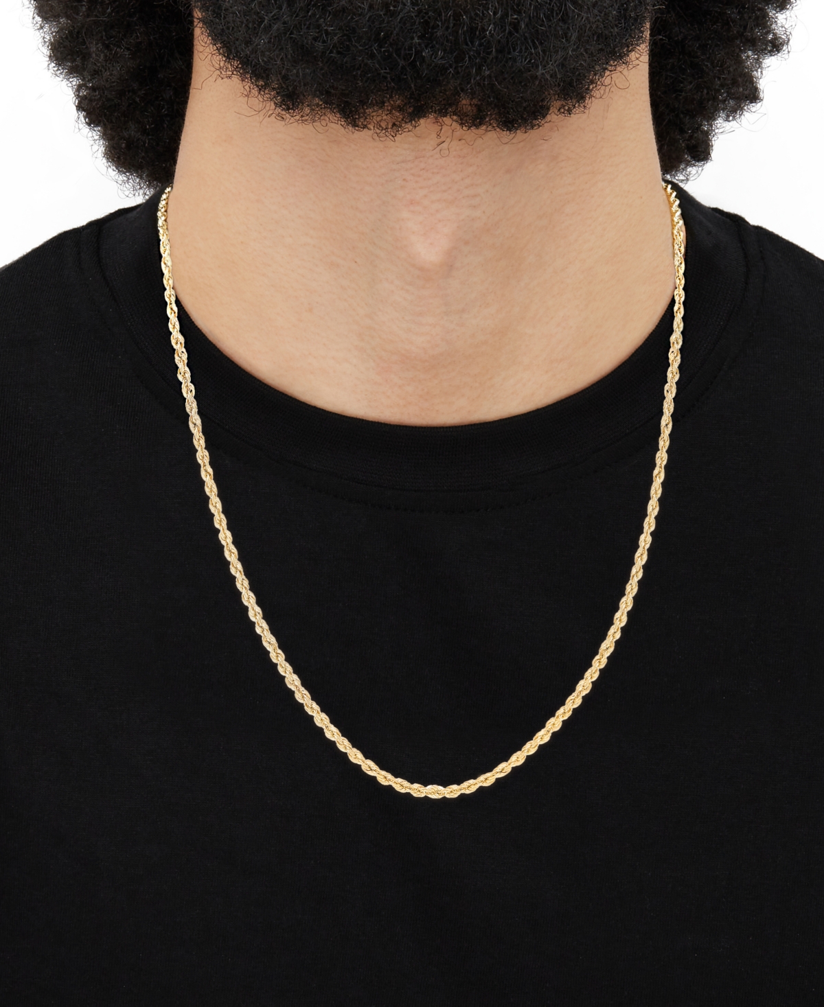 Macy's Glitter Rope Chain Necklace in 10K Yellow Gold