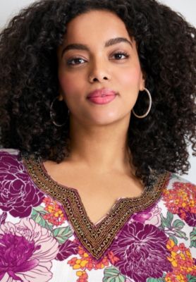 Women's Plus Size Beaded Embellishment Tunic