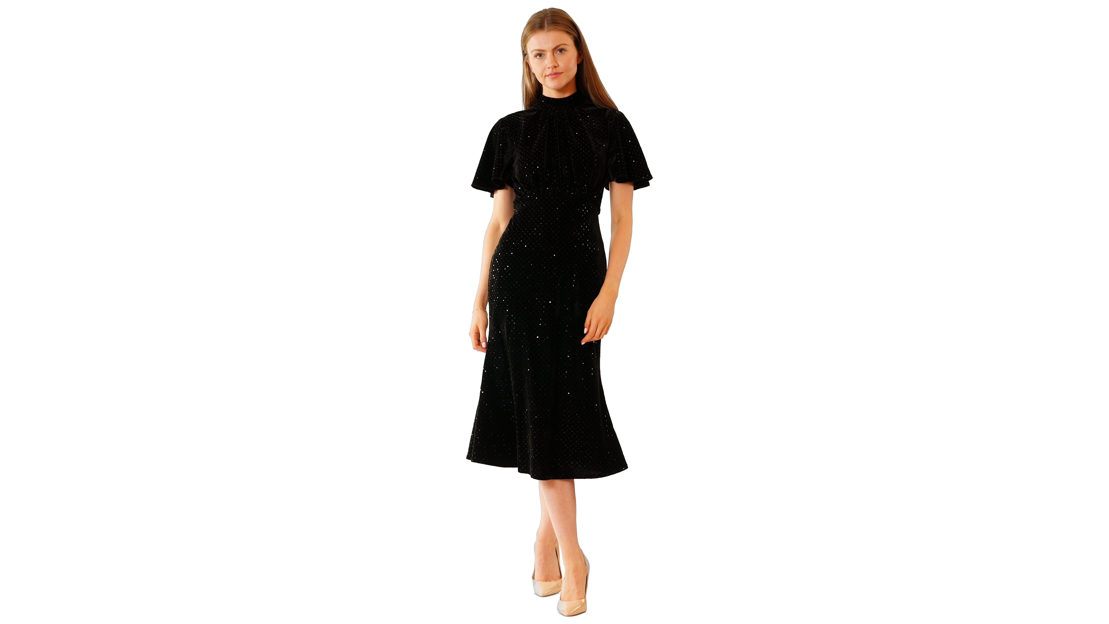 julia jordan Women's Short-Sleeve Midi Dress