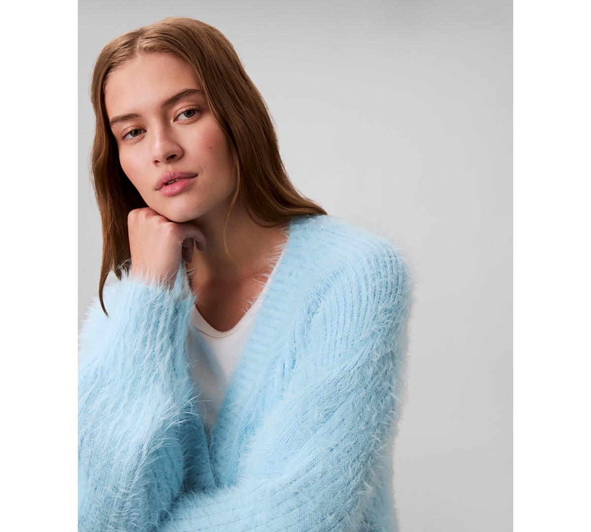 Calvin Klein Jeans Est.1978 Calvin Klein Women's Soft Cropped Cardigan Sweater In Blue