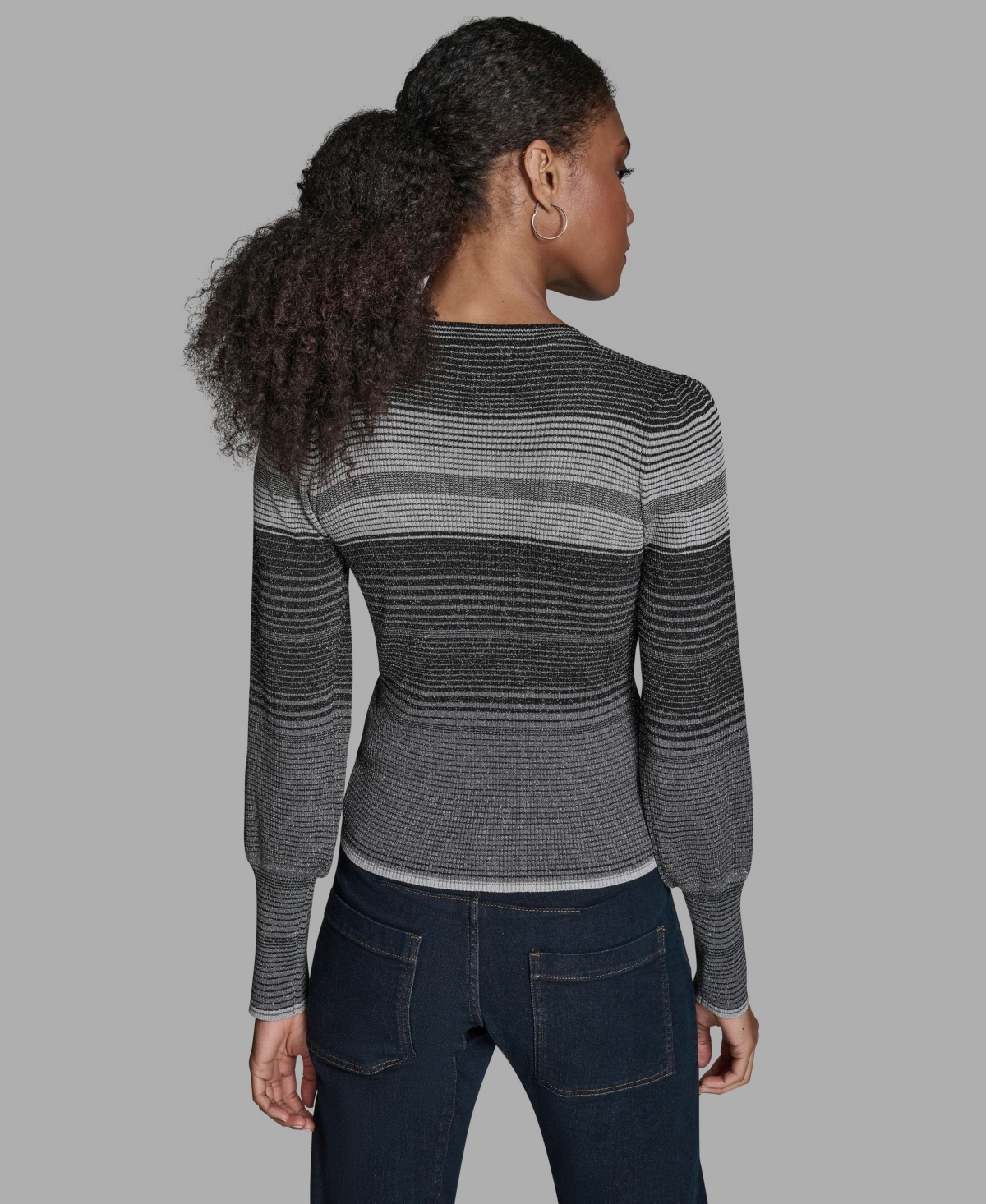 Bcbg Women's Wide Cuff Balloon-Sleeve Crewneck Sweater