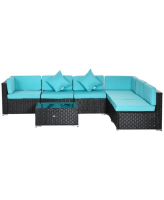 7pc Sectional Wicker Patio Furniture,