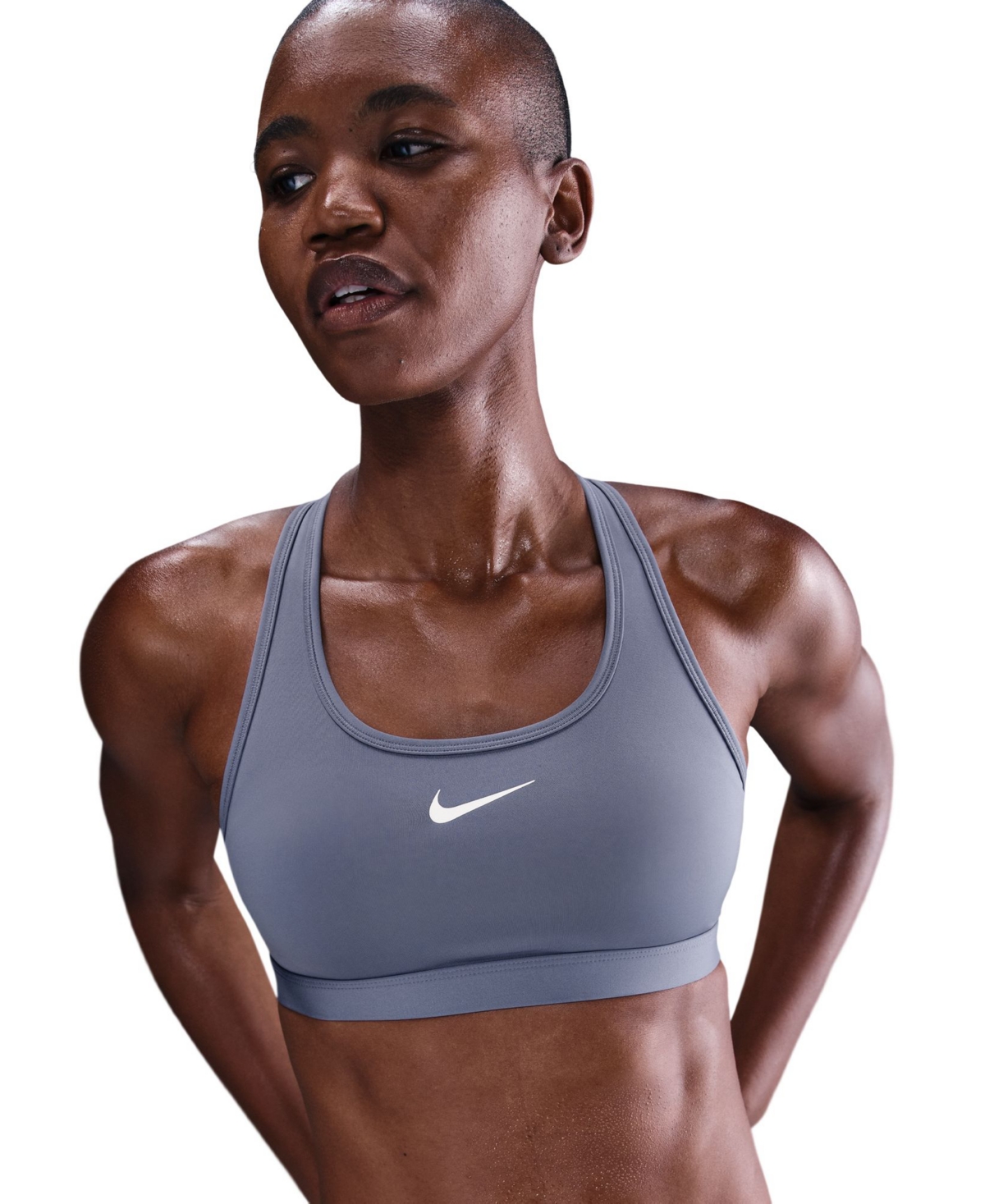 Nike Women's Swoosh Padded Sports Bra In Blue