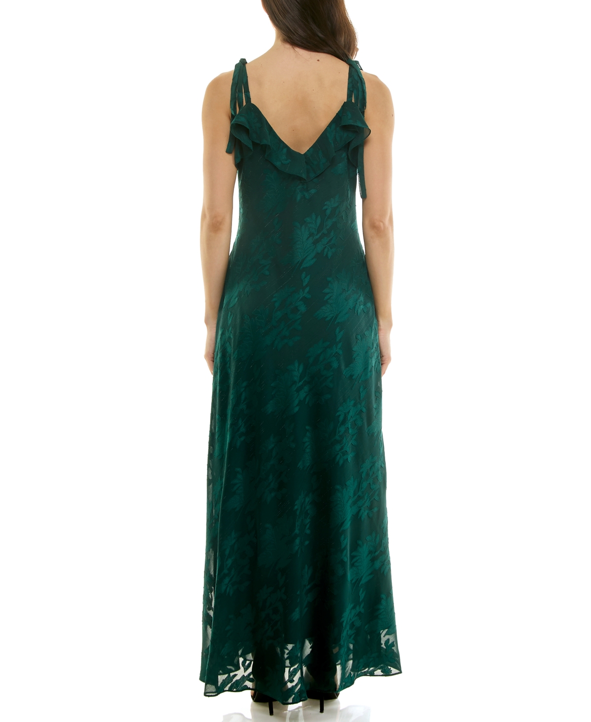 Taylor Women's Long Ruffle Detail Sleeveless Dress