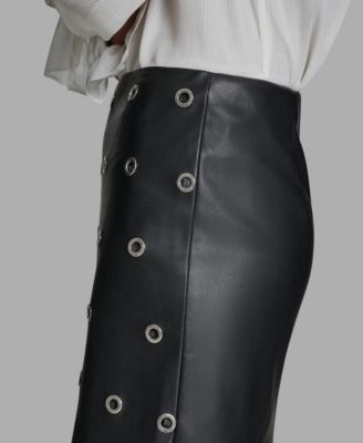 Women's Grommet A-Line Mini Skirt