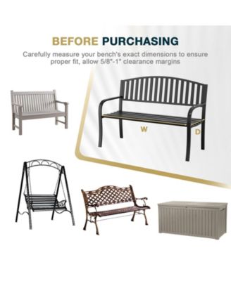 Patio Bench Cushion Outdoor Olefin Fabric Slipcover Sponge Foam 46.5” x 17.7” x 3”- Brown