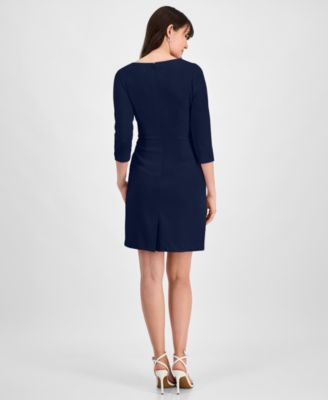 Tahari Women's Tie-Waist 3/4-Sleeve Sheath Dress