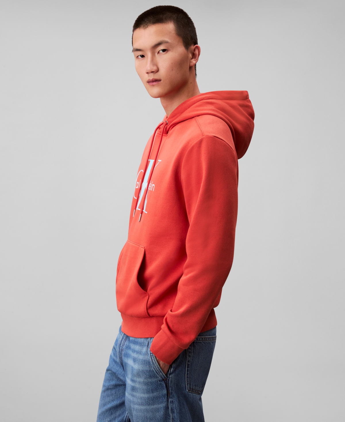 Calvin Klein Men's Monogram Logo Fleece Hoodie