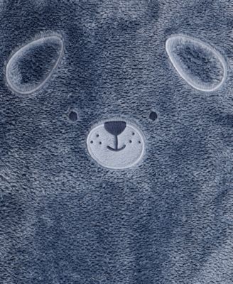 Baby Boys' Dog Velour Long-Sleeve Snug Fit Jumpsuit