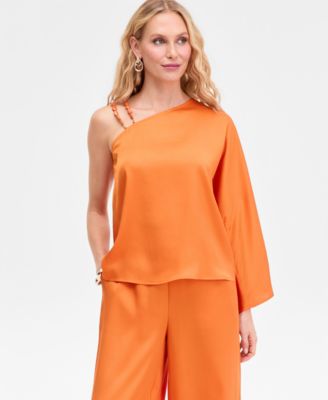 Women's Asymmetric Beaded-Strap Top, Exclusively at Macy's