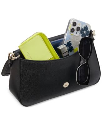 Hudson Small Pebbled Leather Flap Shoulder Bag