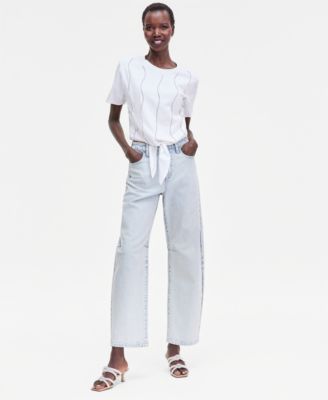 Women's Embellished Tie-Front Tee, Macy's Exclusive