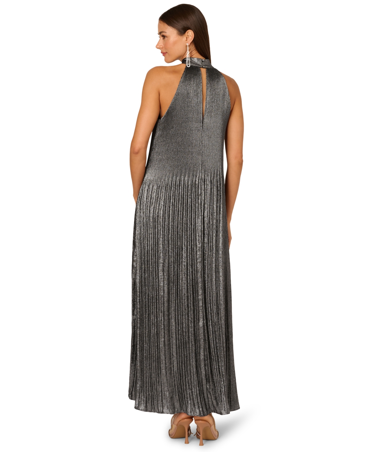 Adrianna Women's Pleated Mock Neck Ankle Dress