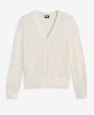 Women's Lightweight Metallic-Knit V-Neck Cardigan, Macy's Exclusive 