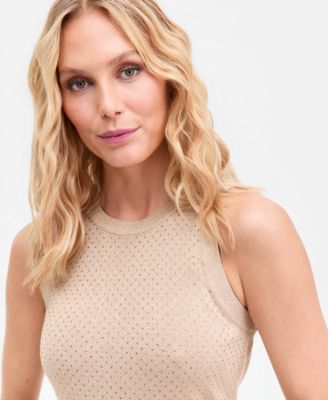 Women's Studded Metallic-Knit Tank, Macy's Exclusive