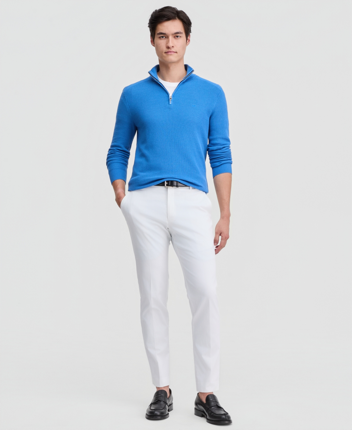 Michael Kors Men's Mouline Texture Quarter-Zip Sweater