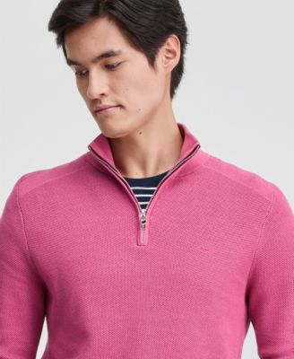 Men's Mouline Texture Quarter-Zip Sweater