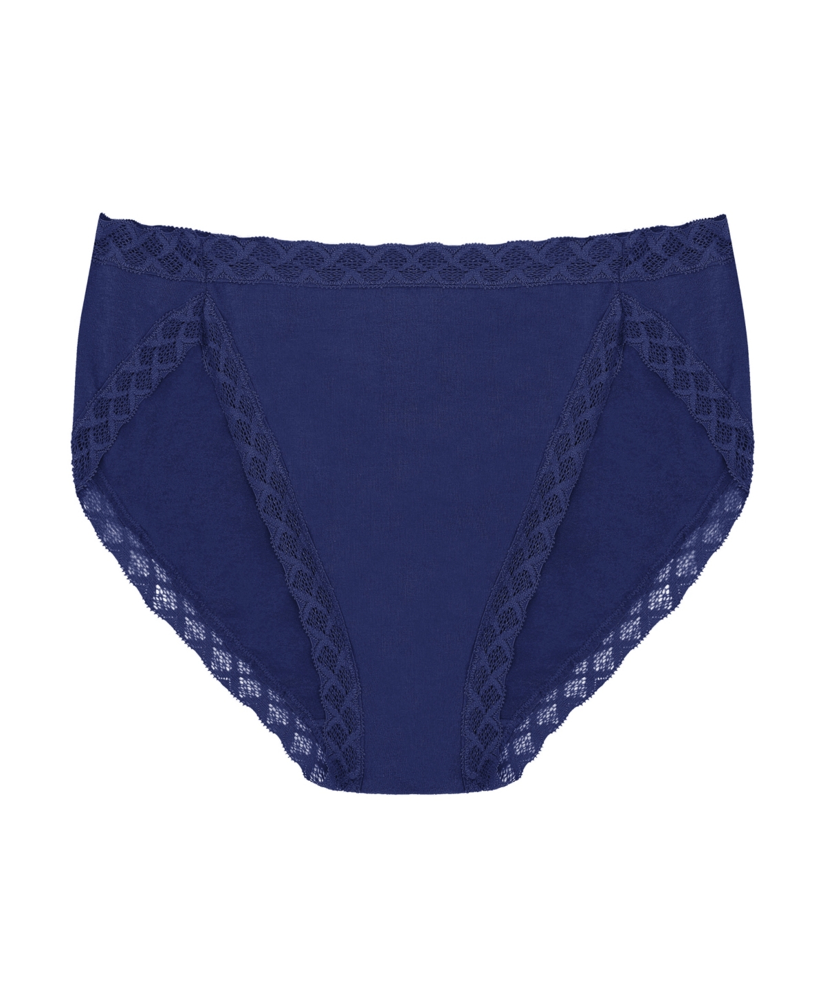 Natori Bliss Lace-trim Cotton French-cut Brief Underwear 152058 In Blue