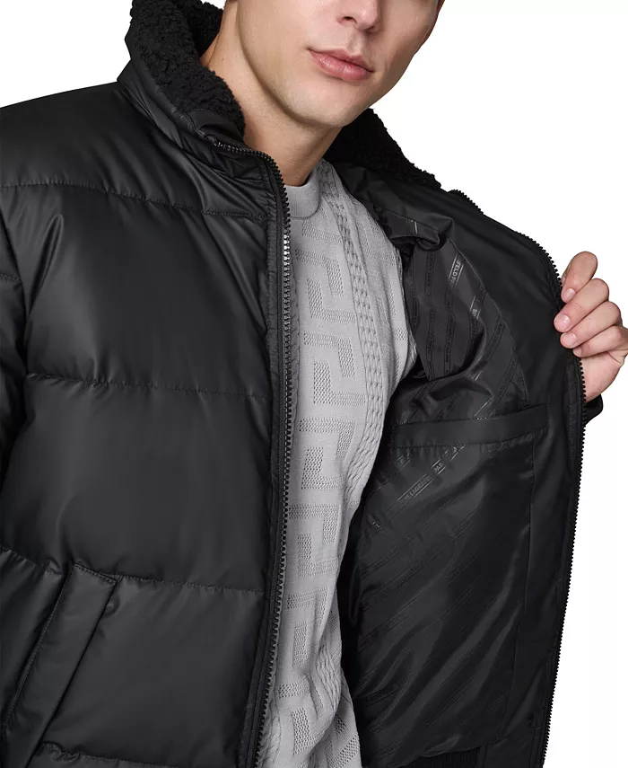 Men's Sherpa Lined Stand Collar Puffer Jacket - thumbnail 4