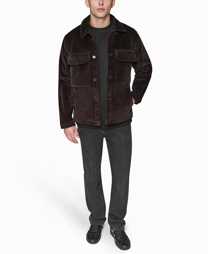 Men's Corduroy Collared Shirt Jacket - thumbnail 2
