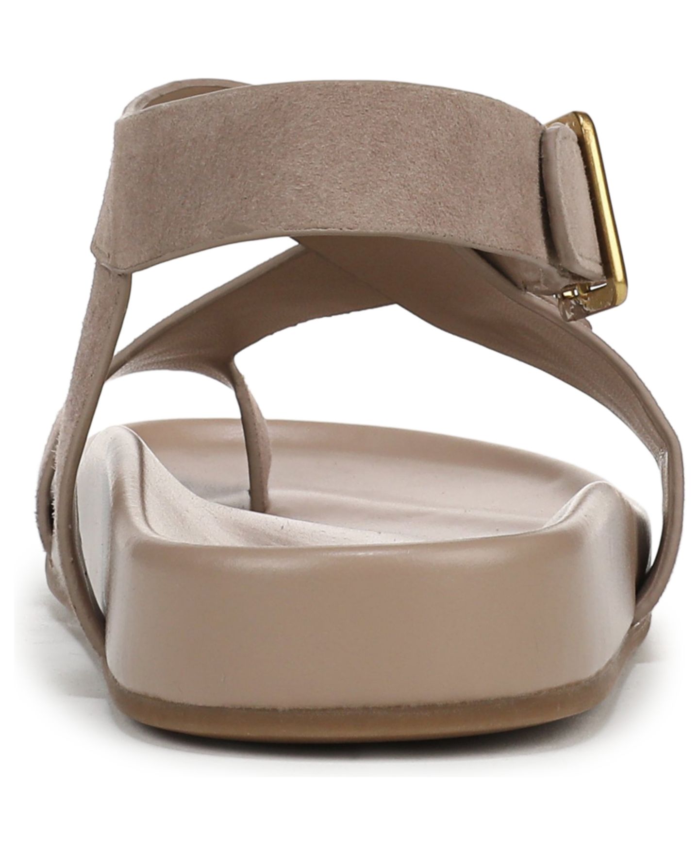 Женские сандалии Franco Sarto Blair Toe Loop Round Toe Buckle Flat, цвет: Бежевый замшевый — фото 3