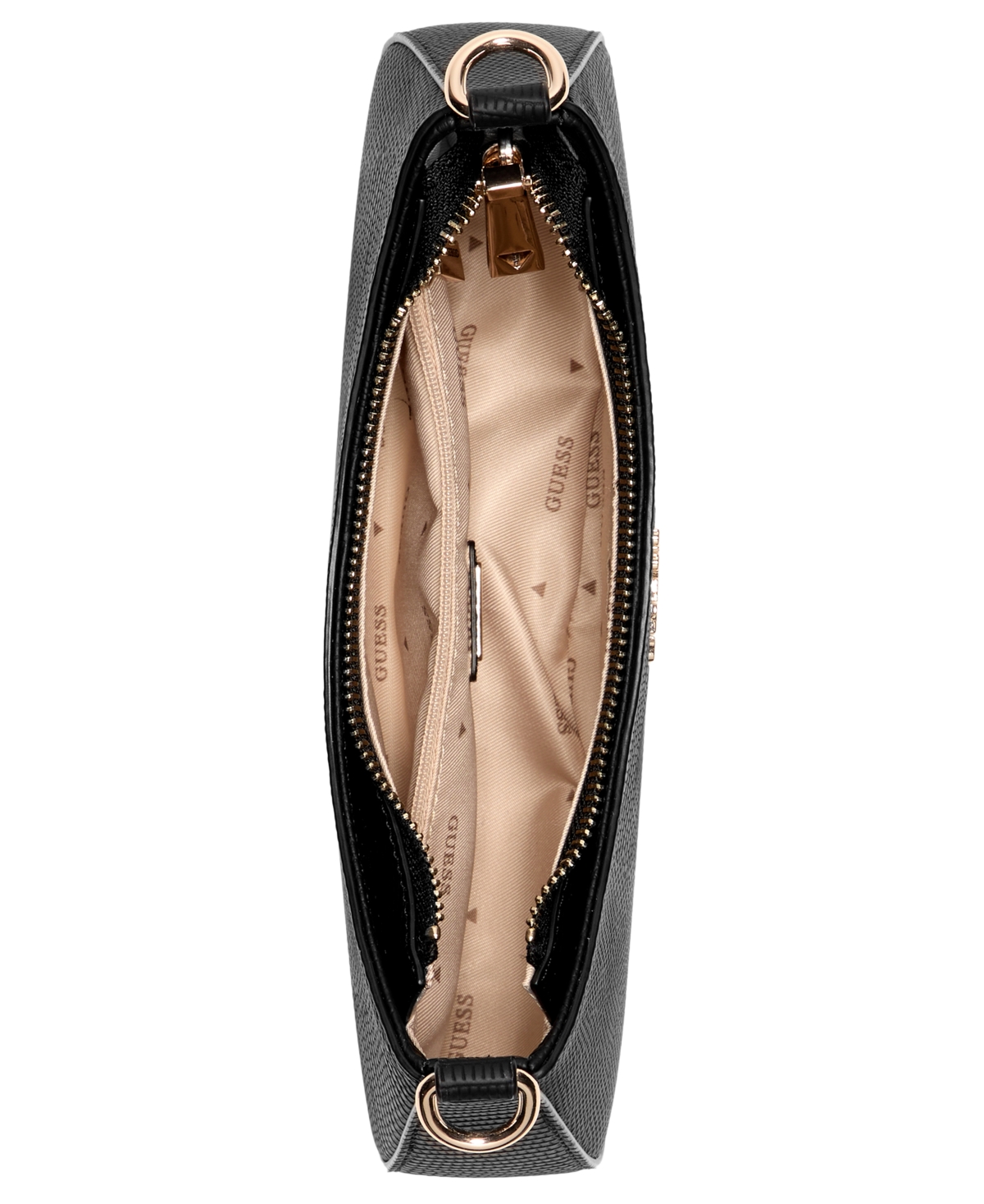 Guess Lyndi Zippered Shoulder Bag In Black