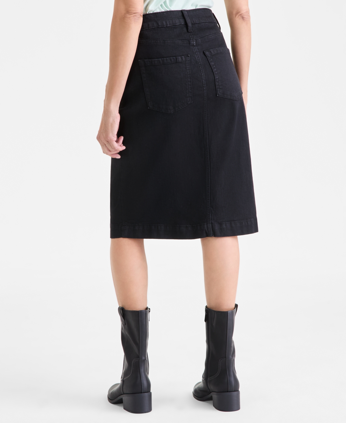 Style & Co Women's Denim Slit Midi Skirt, Macy's Exclusive