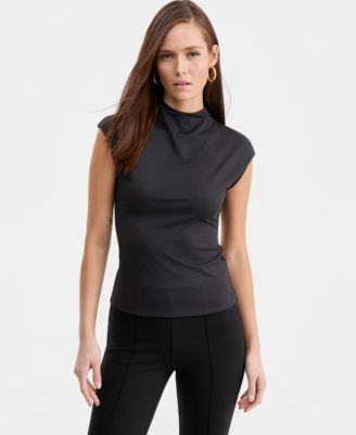 Bar III - Women's Short-Sleeve Side-Ruched Top