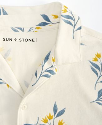 Men's Cotton Floral-Print Knit Camp Shirt, Macy's Exclusive