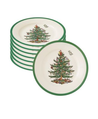 Christmas Tree Salad Plates, Set of 8