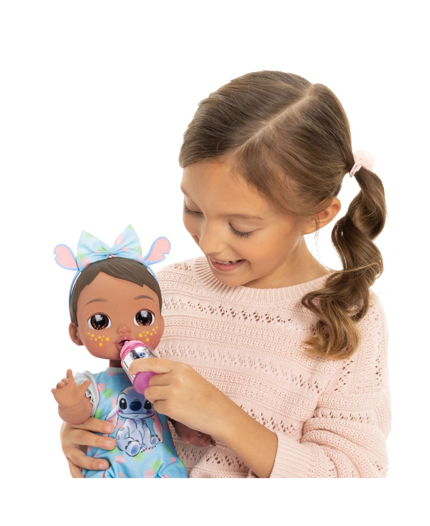 Детская кукла Disney Darlings Stitch Latina 13" Interactive Baby Doll with Open & Close Light-Up Eyes, Ages 2+ — фото 7