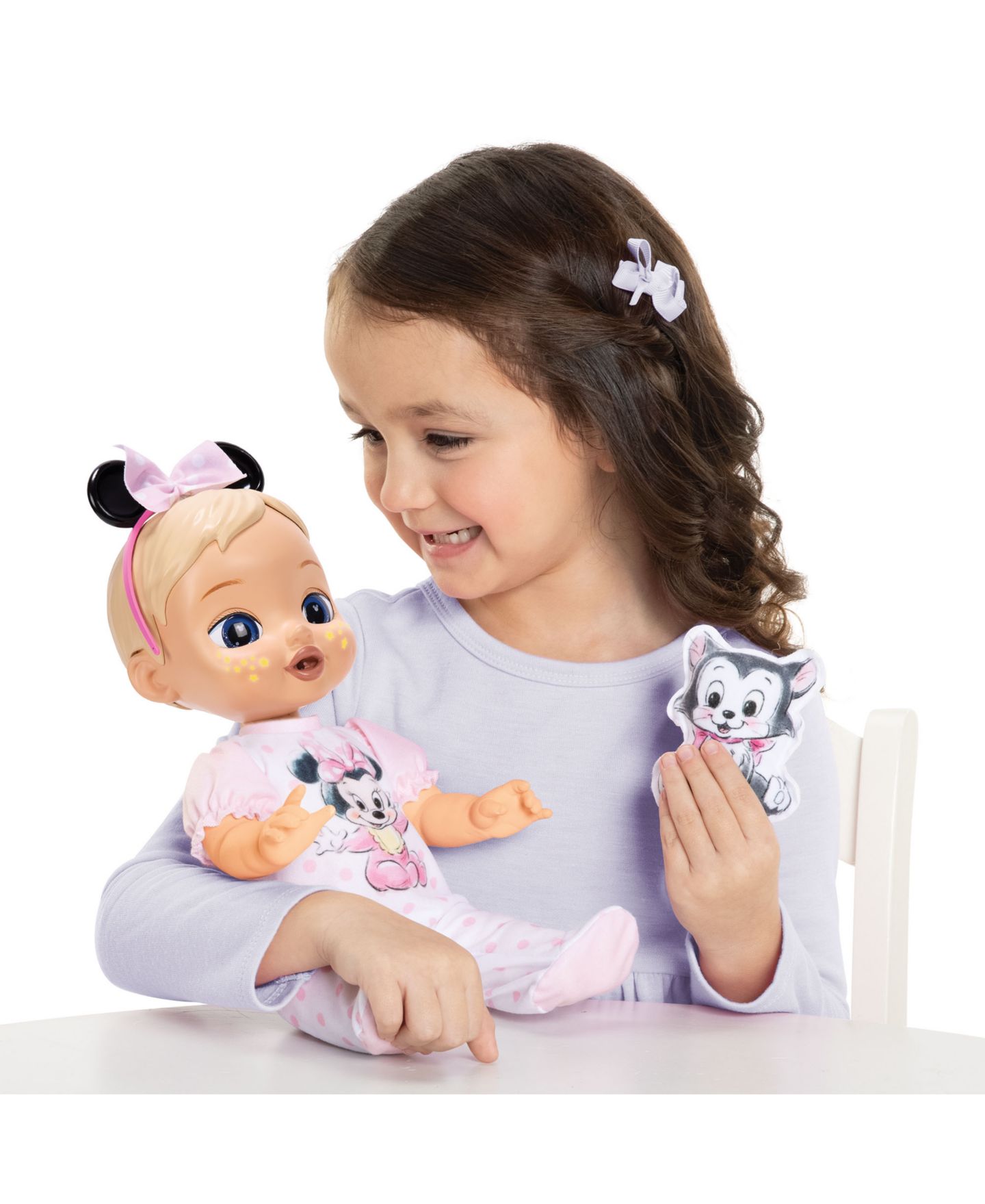 Детская кукла Disney Darlings Deluxe Minnie Mouse 13" Interactive Light-Up Baby Doll, Ages 2+ — фото 8