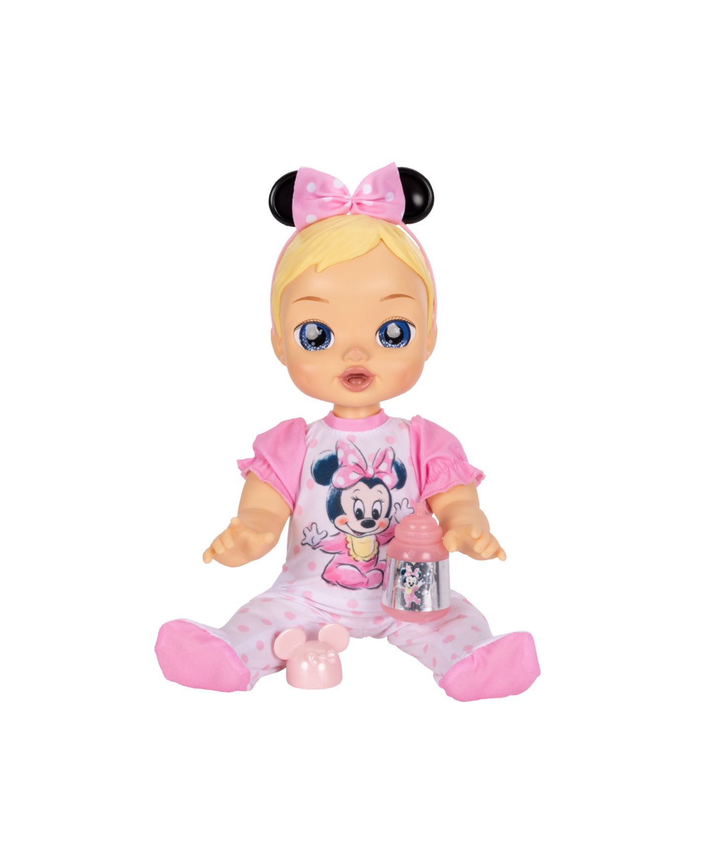 Детская кукла Disney Darlings Deluxe Minnie Mouse 13" Interactive Light-Up Baby Doll, Ages 2+ — фото 3