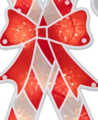 12" Lighted Holographic Candy Cane Christmas Window Silhouette Decoration