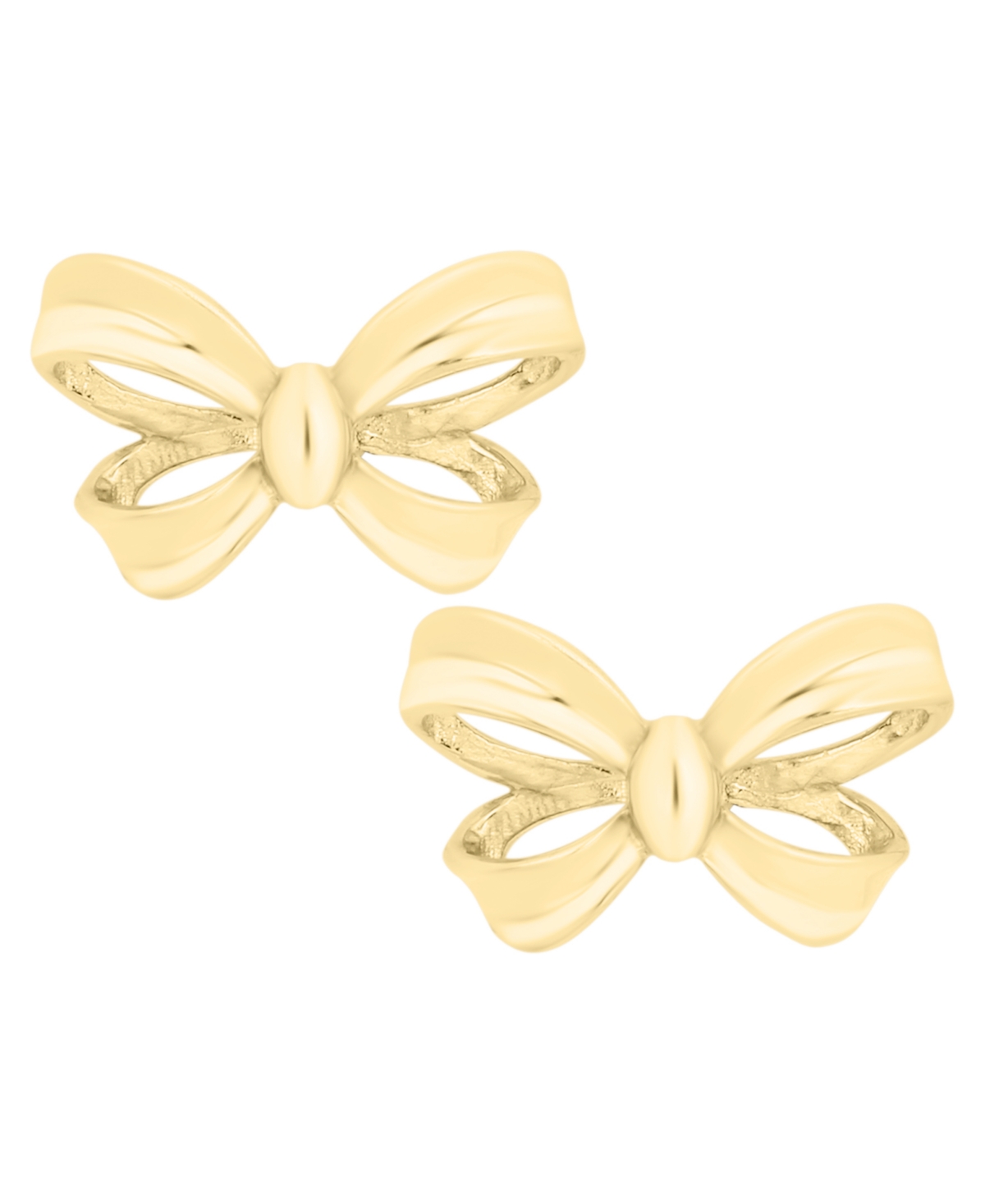 Macy's Heavy Dimensional Bow Earrings In 14k Gold
