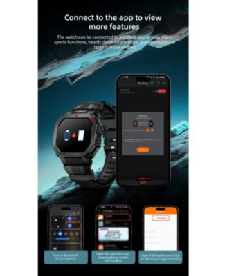 Waterproof Outdoor Adventure Smartwatch with 15 Day Battery - Black Color