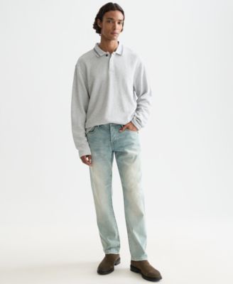 Men's Structured Long-Sleeve Polo Shirt