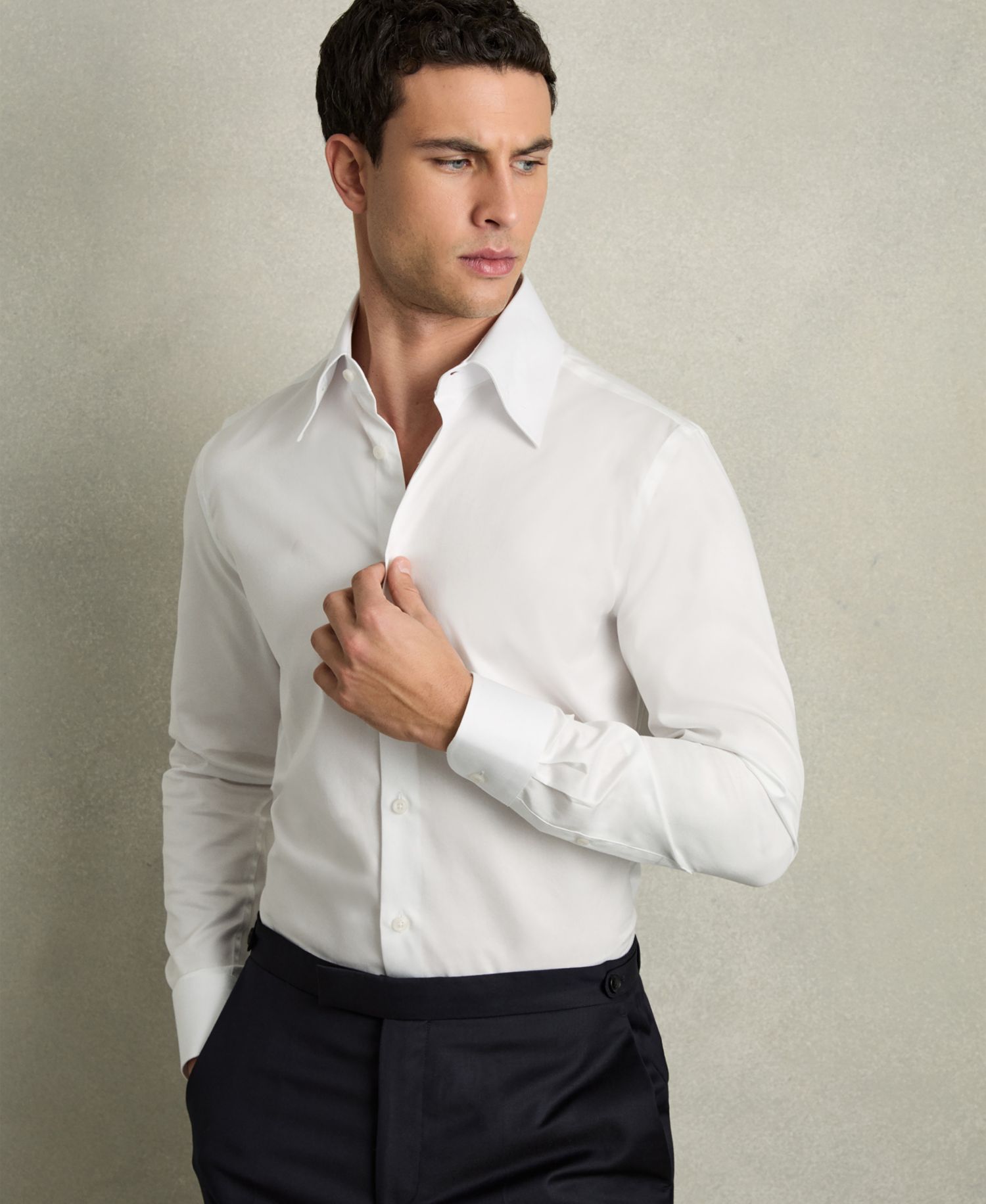 Men's Caldwell Regular-Fit Cotton Pin-Collar Shirt