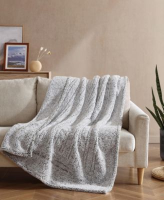 Lookout Mountain Tipped Print Sherpa Heated Blanket, Full