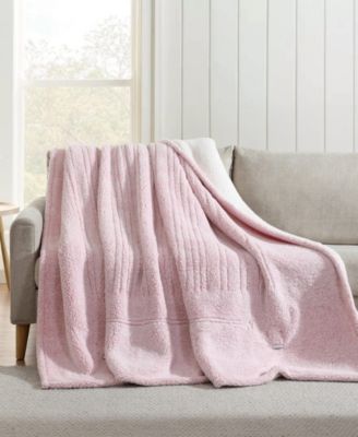 Clarabelle Tipped Print Sherpa Heated Blanket, Twin