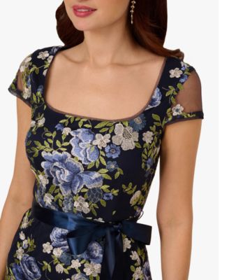 Women's Cascading Floral Sheath Gown