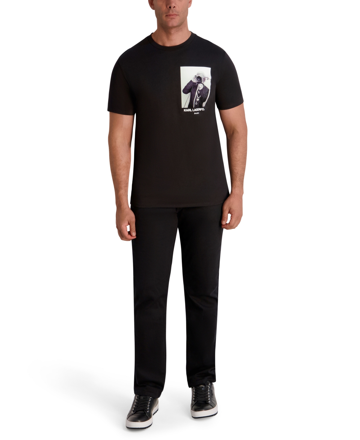 Karl Lagerfeld Men's Crewneck T-shirt In Black