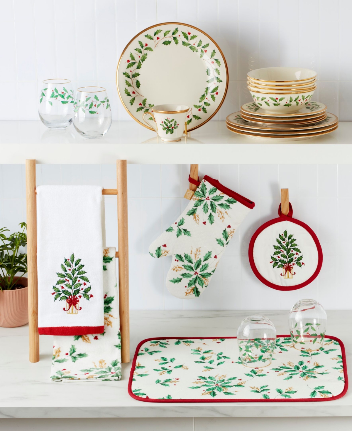 Lenox Holiday Cotton Kitchen Gift Set of 5 Pieces