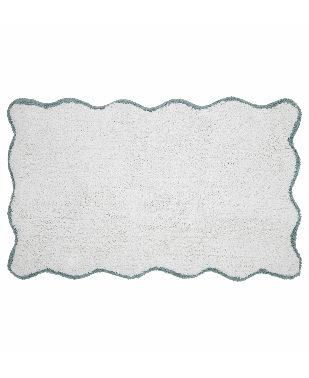 Vcny Home Scallop Cotton Bath Rug, 21" X 34" In White