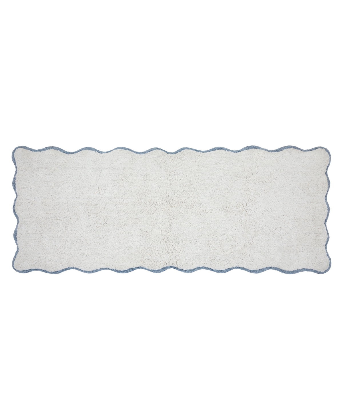 Vcny Home Scallop Cotton Bath Runner, 24" X 60" In White