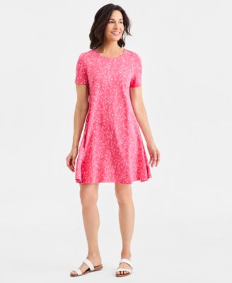 Women's Printed Short-Sleeve T-Shirt Dress, Macy's Exclusive