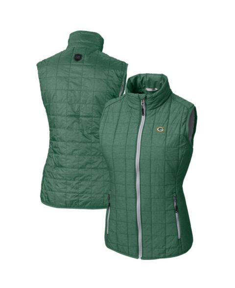 Женские жилеты Cutter & Buck Women's Green Bay Packers Rainier PrimaLoft Eco Insulated Full-Zip Puffer Vest